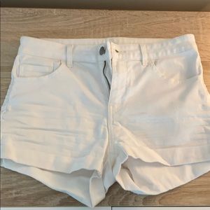White jean shorts